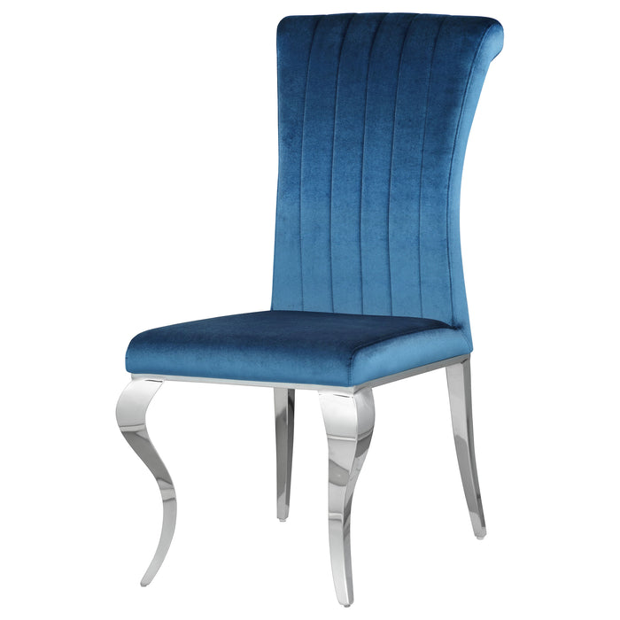 Betty Velvet Upholstered Dining Side Chair Blue (Set of 4)