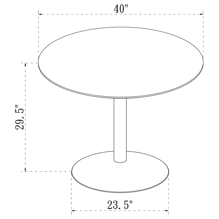 Lowry 5-piece Round Dining Table Set White and Black