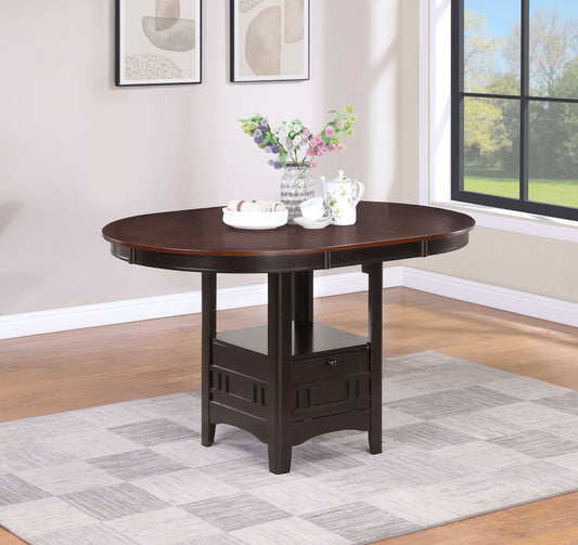 Lavon Oval 60-inch Extension Counter Dining Table Chestnut