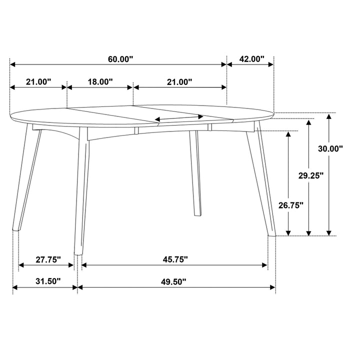 Jedda 5-piece Oval Dining Table Set Dark Walnut