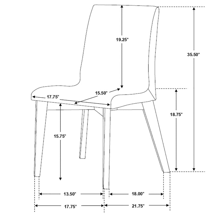 Redbridge Upholstered Dining Side Chair Walnut (Set of 2)