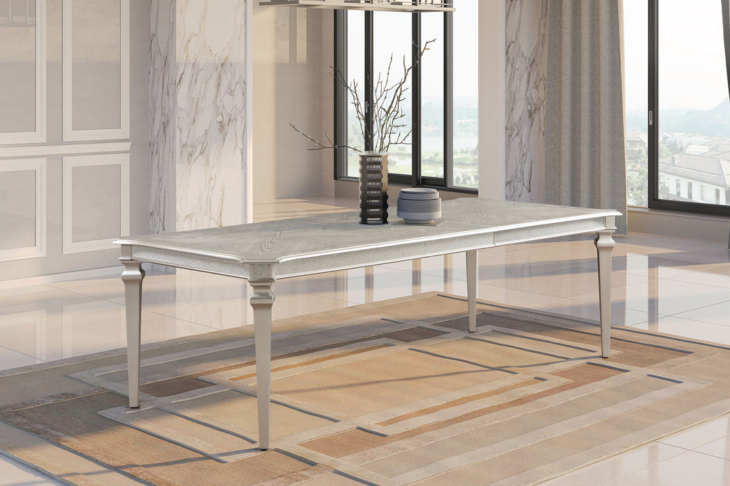 Evangeline 96-inch Extension Leaf Dining Table Silver Oak