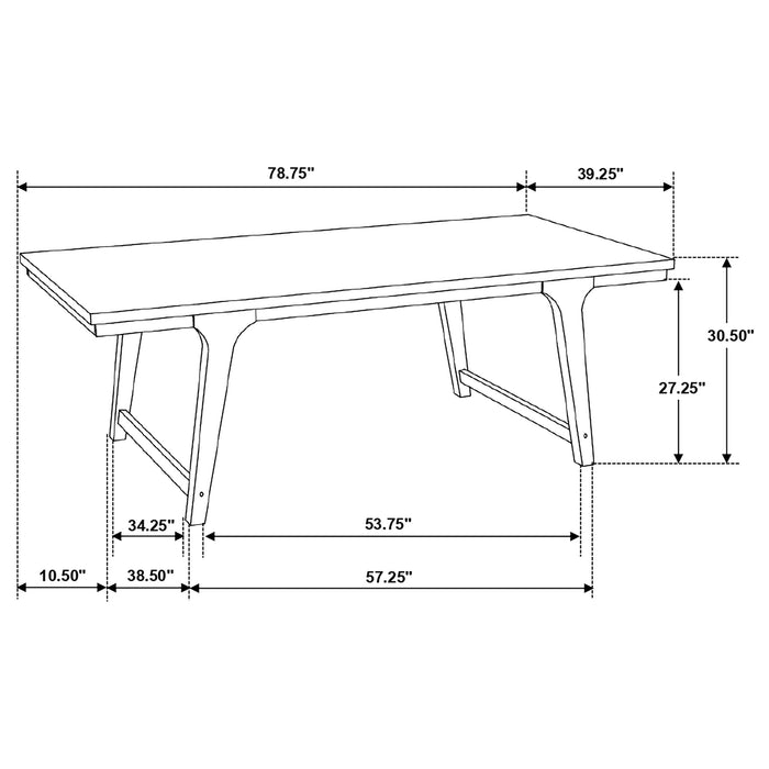 Reynolds Rectangular 79-inch Wood Dining Table Brown Oak