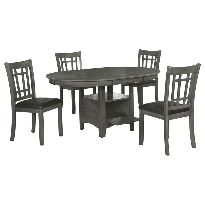 Lavon 5-piece Oval Extension Leaf Dining Set Medium Grey