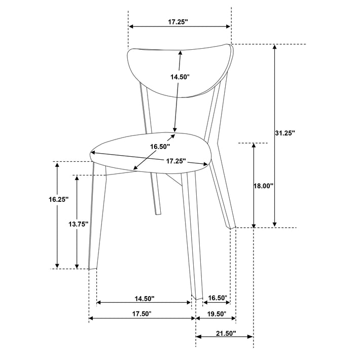 Kersey Wood Dining Side Chair Light Walnut (Set of 2)