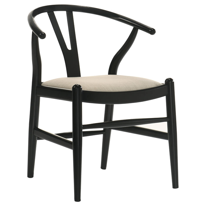 Dinah Wood Wishbone Dining Side Chair Black (Set of 2)