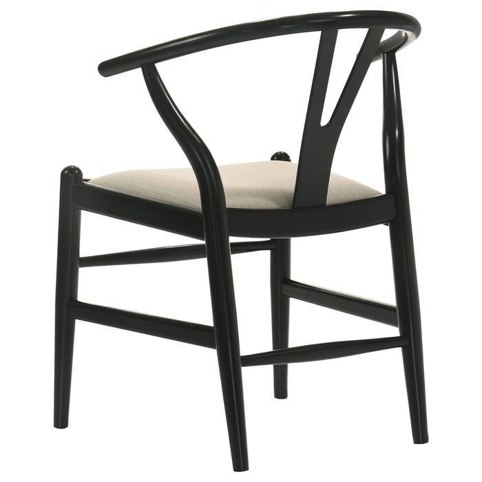 Dinah Wood Wishbone Dining Side Chair Black (Set of 2)