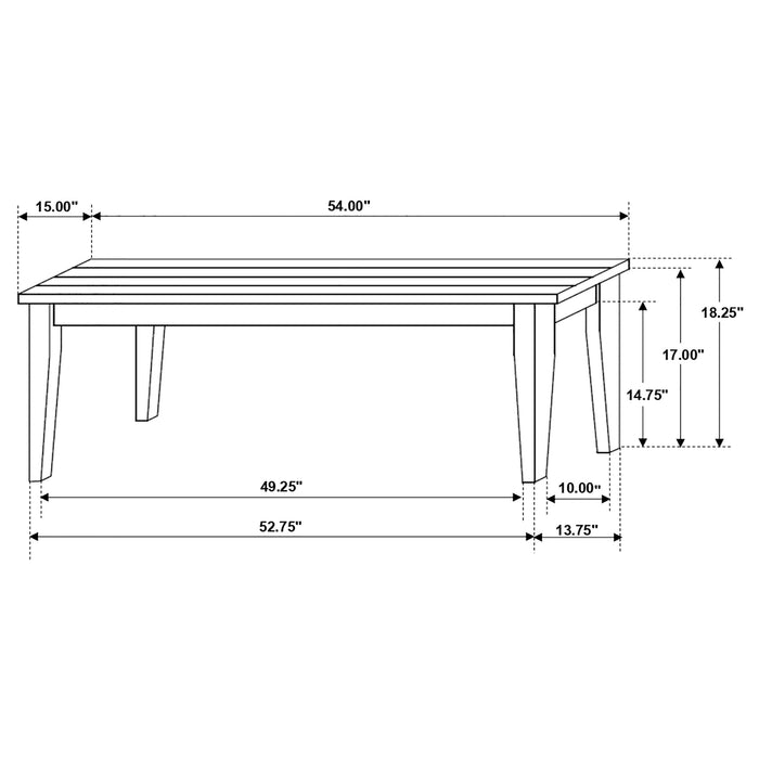 Kingman Wood Dining Bench Distressed White