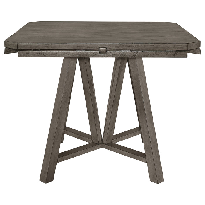 Athens Round 60-inch Drop Leaf Counter Dining Table Grey