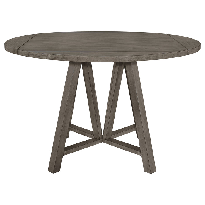 Athens Round 60-inch Drop Leaf Counter Dining Table Grey