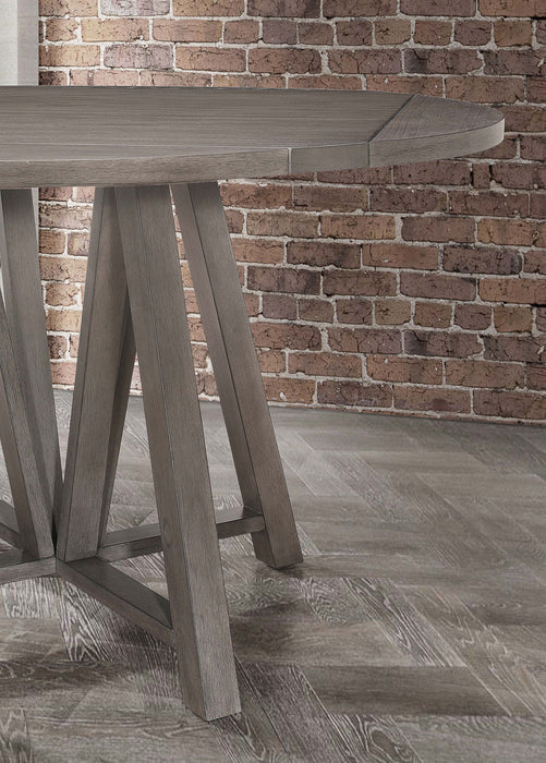 Athens Round 60-inch Drop Leaf Counter Dining Table Grey