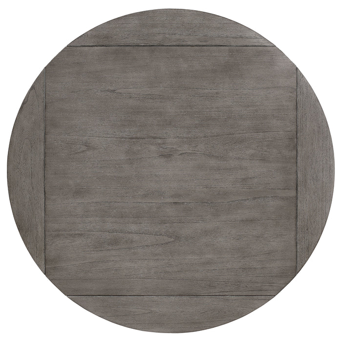 Athens Round 60-inch Drop Leaf Counter Dining Table Grey