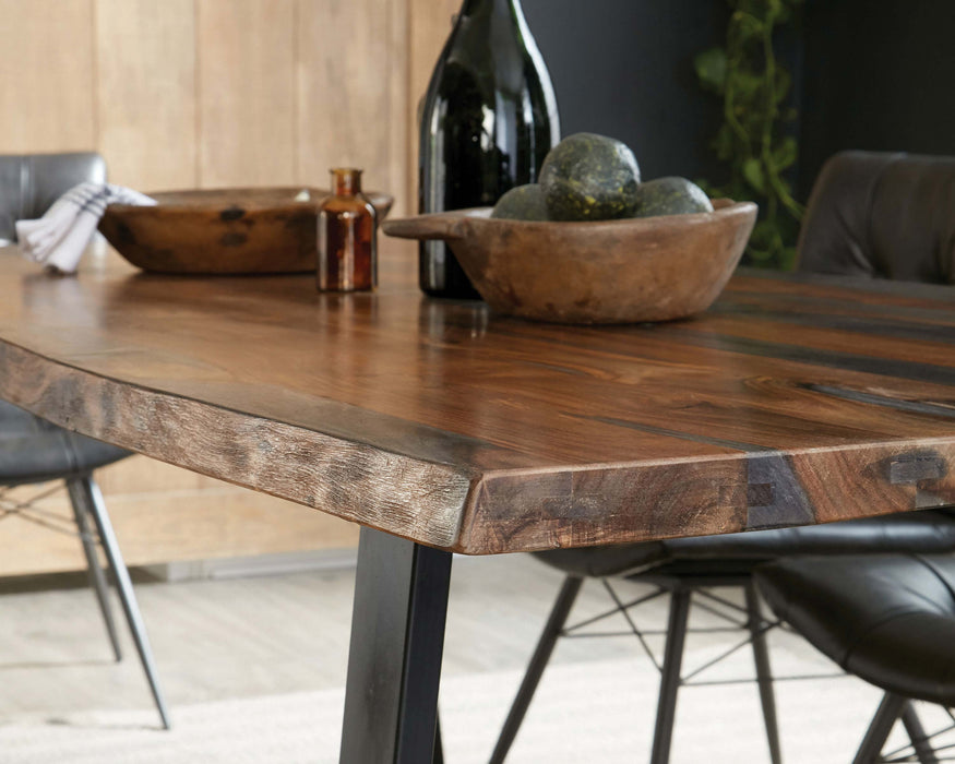 Ditman 80-inch Live Edge Dining Table Grey Sheesham