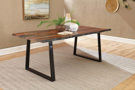 Ditman 80-inch Live Edge Dining Table Grey Sheesham