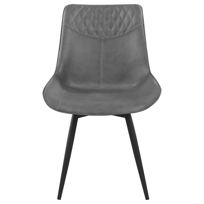 Brassie Upholstered Swivel Dining Side Chair Grey (Set of 2)