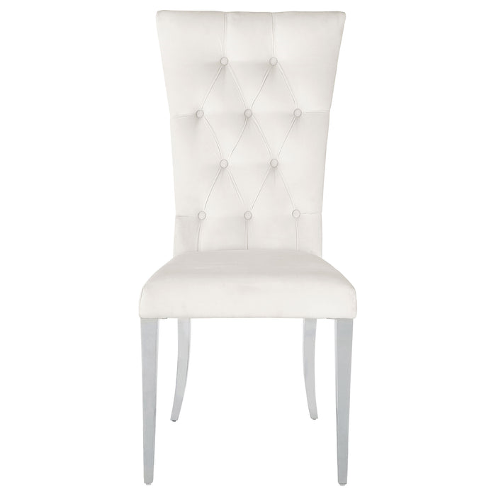 Kerwin Velvet Upholstered Dining Side Chair White (Set of 2)