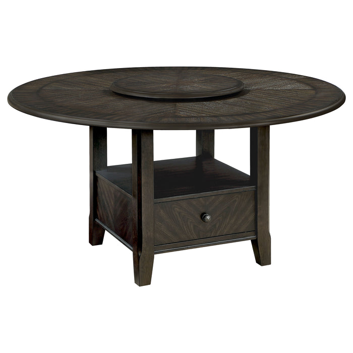 Twyla 5-piece Round Storage Base Dining Table Set Dark Cocoa