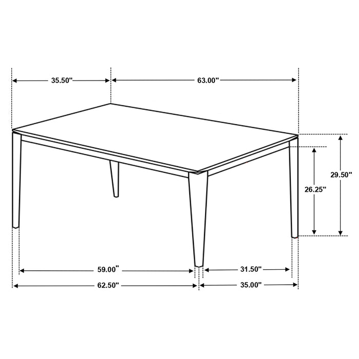 Stevie Rectangular 63-inch Faux Marble Dining Table Grey