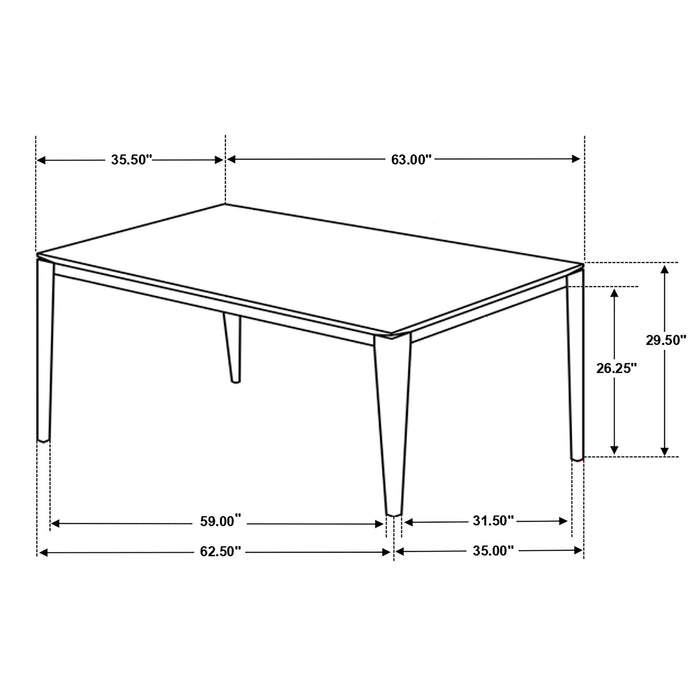 Stevie Rectangular 63-inch Faux Marble Dining Table White