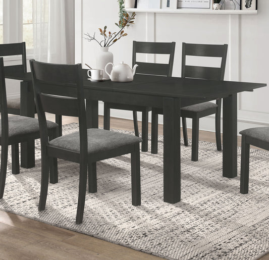 Jakob Rectangular 83-inch Extension Leaf Dining Table Black