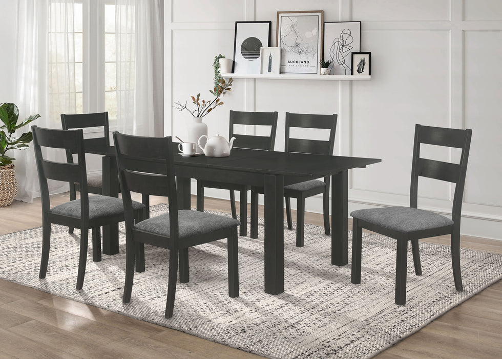 Jakob Ladder Back Wood Dining Side Chair Black (Set of 2)