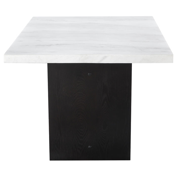 Osborne 72-inch Marble Top Dining Table Rustic Espresso