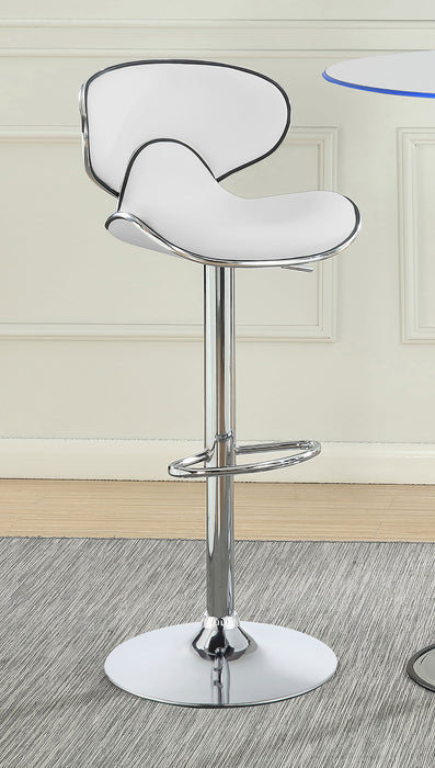 Edenton Upholstered Adjustable Bar Stool White (Set of 2)