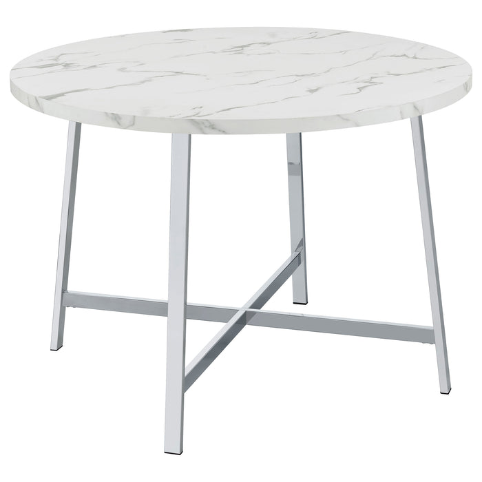 Alcott Round 45-inch Dining Table Carrara Faux Marble