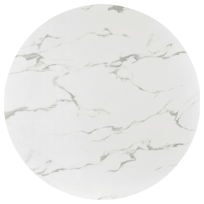 Alcott Round 45-inch Dining Table Carrara Faux Marble