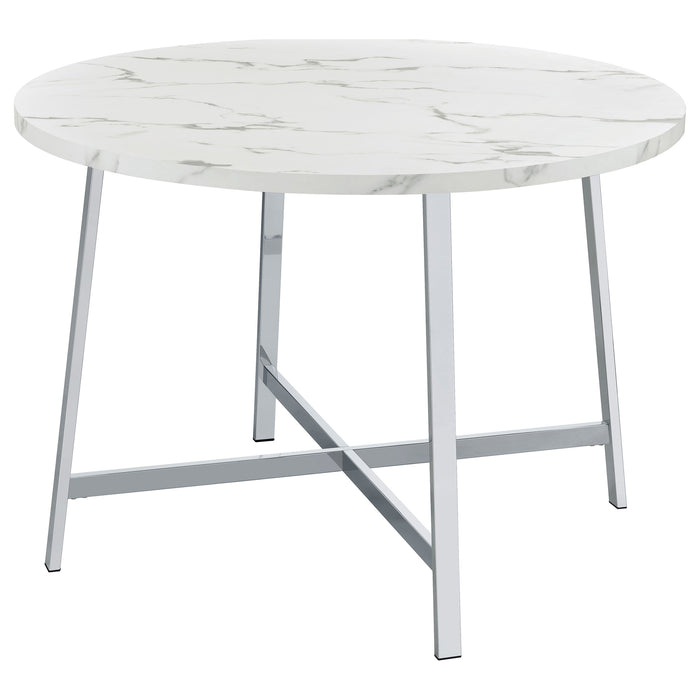 Alcott Round 45-inch Dining Table Carrara Faux Marble