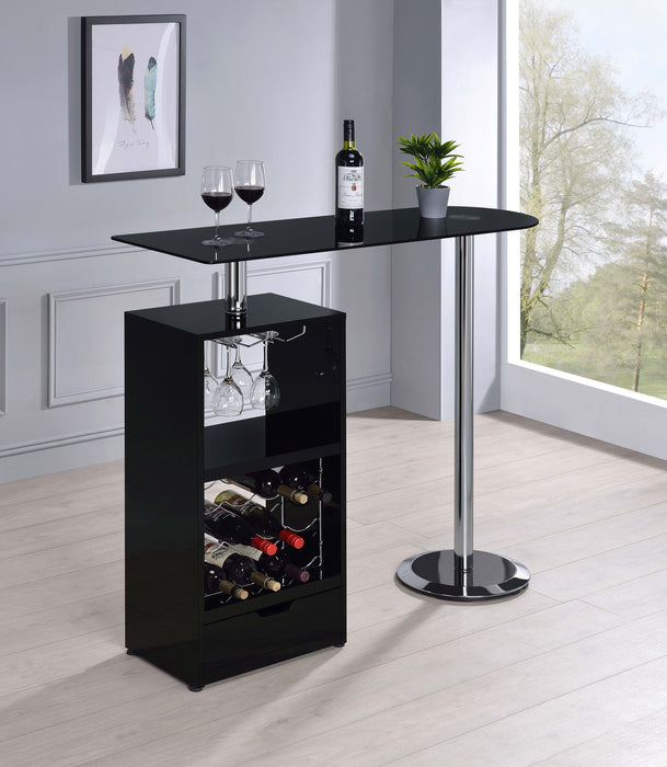 Koufax 48-inch Pub Height Bar Table Black High Gloss