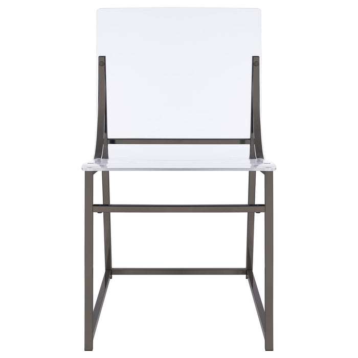 Adino Acrylic Dining Side Chair Black Nickel (Set of 2)