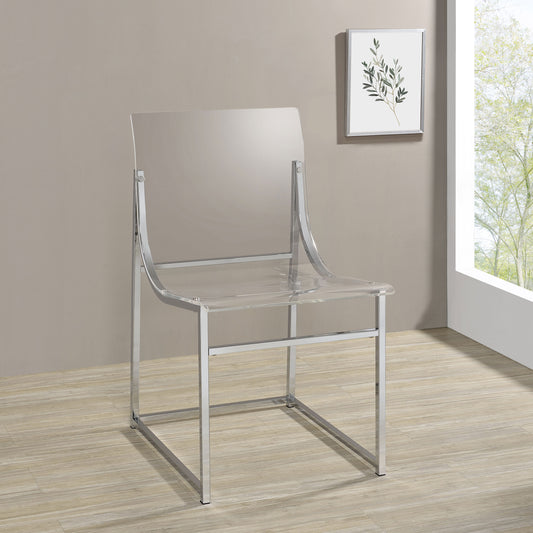 Adino Acrylic Dining Side Chair Chrome (Set of 2)