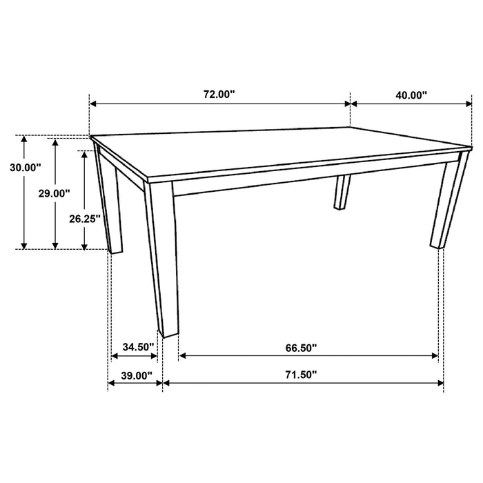 Hollis Rectangular 72-inch Wood Dining Table Brown