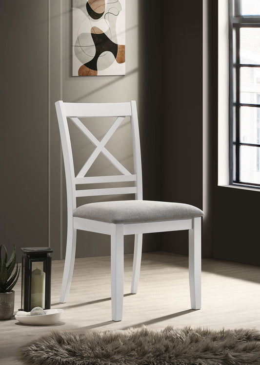 Hollis Cross Back Wood Dining Side Chair White (Set of 2)