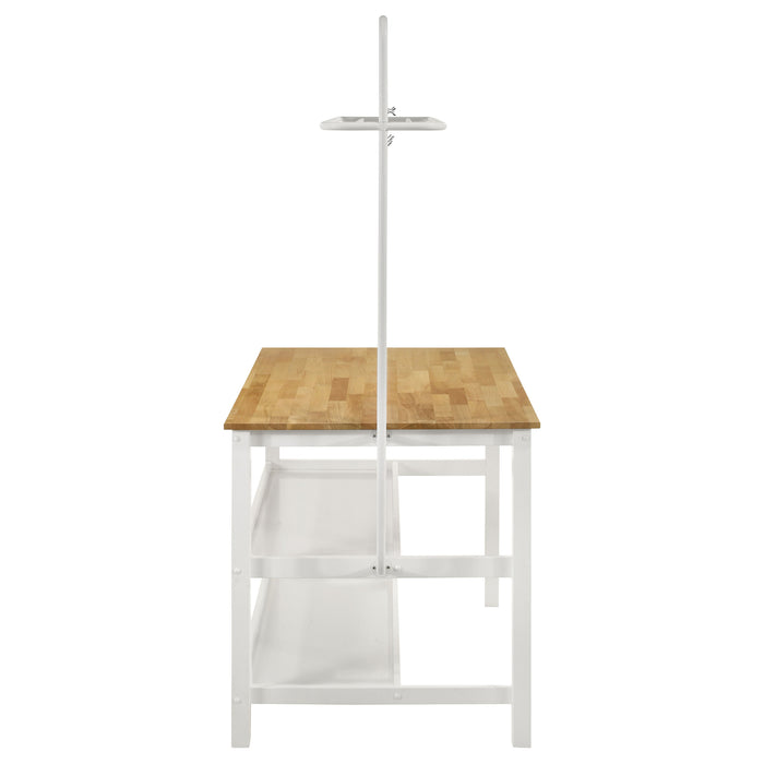 Edgeworth 3-piece Kitchen Island Counter Height Table Set White