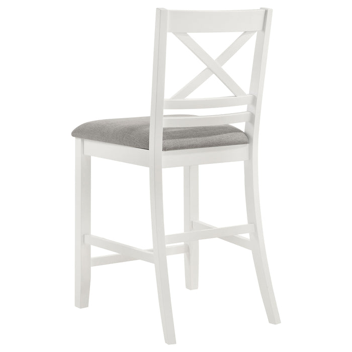 Hollis Wood Counter Chair with Cushion White (Set of 2)