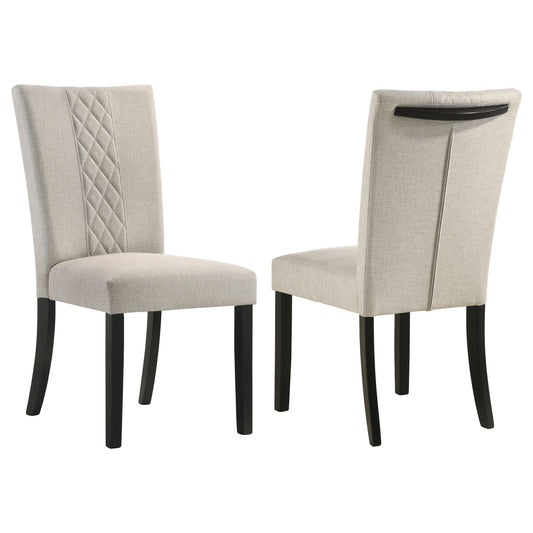 Malia Fabric Upholstered Dining Side Chair Beige (Set of 2)