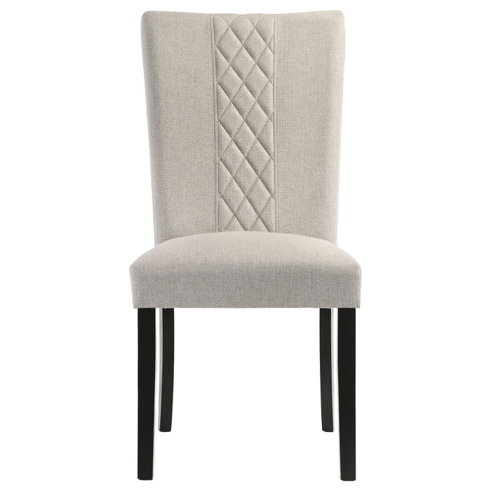 Malia Fabric Upholstered Dining Side Chair Beige (Set of 2)