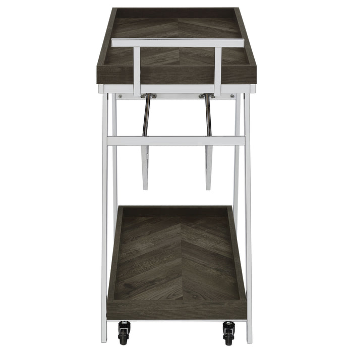 Kinney 1-drawer Engineered Wood Bar Cart Rustic Grey