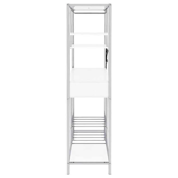 Figueroa 5-shelf Wine Storage Bar Cabinet White High Gloss