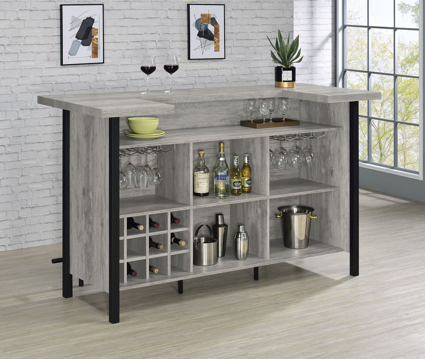 Bellemore Freestanding Home Bar Wine Cabinet Grey Driftwood