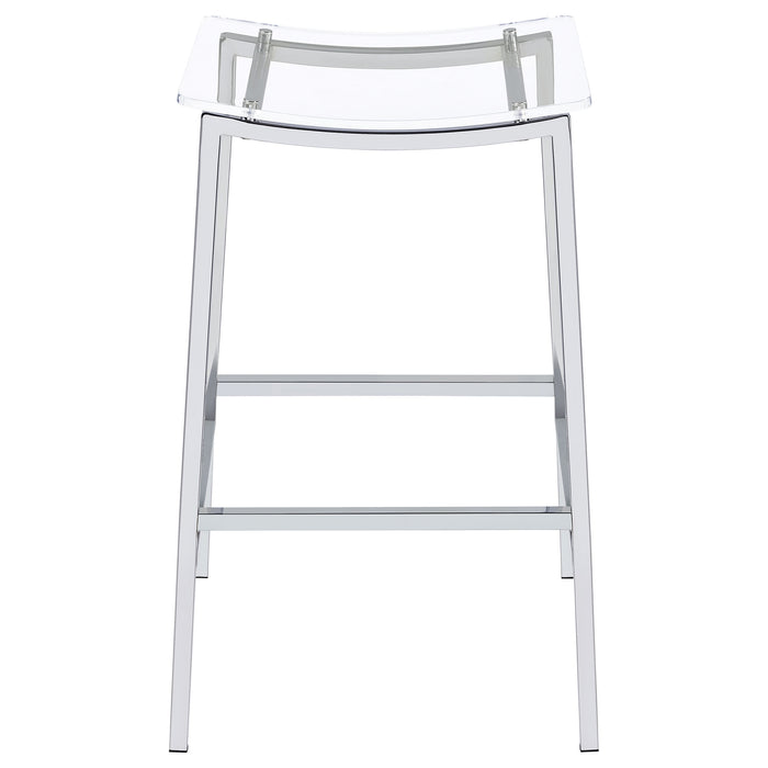 Jovani Acrylic Backless Bar Stool Chrome (Set of 2)