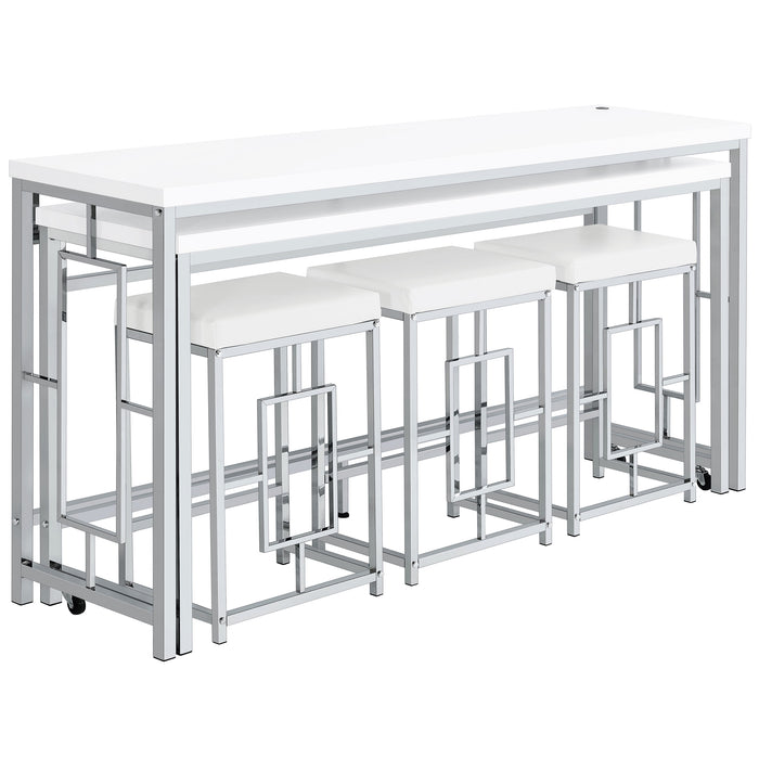 Jackson 5-piece Multipurpose Counter Height Table Set White