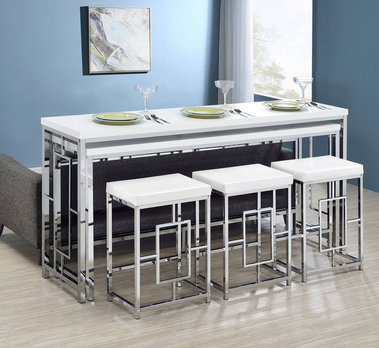 Jackson 5-piece Multipurpose Counter Height Table Set White