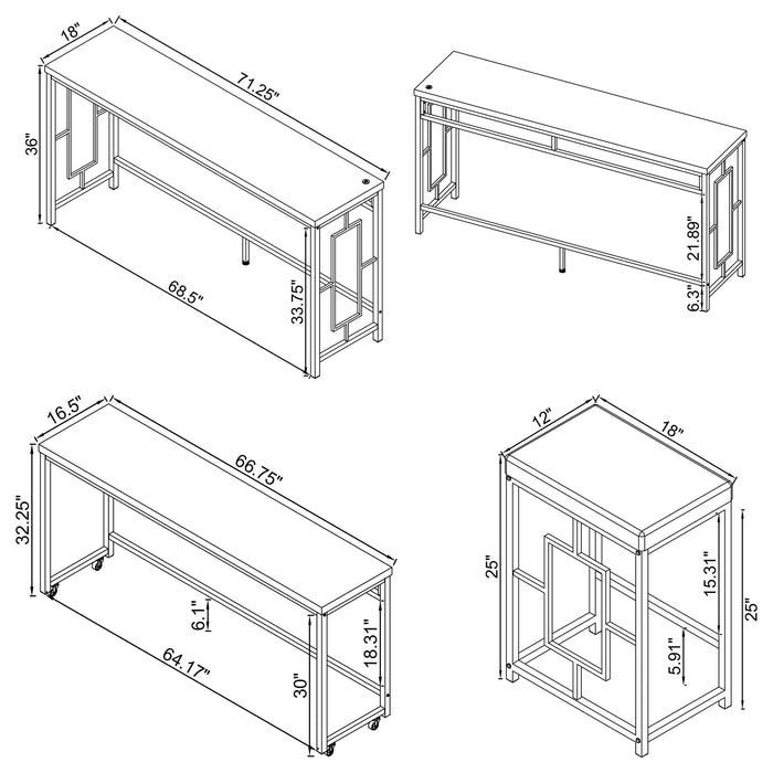 Jackson 5-piece Multipurpose Counter Height Table Set White