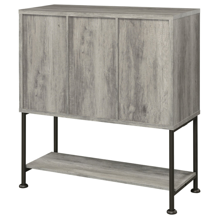 Claremont Sliding Door Home Bar Wine Cabinet Grey Driftwood