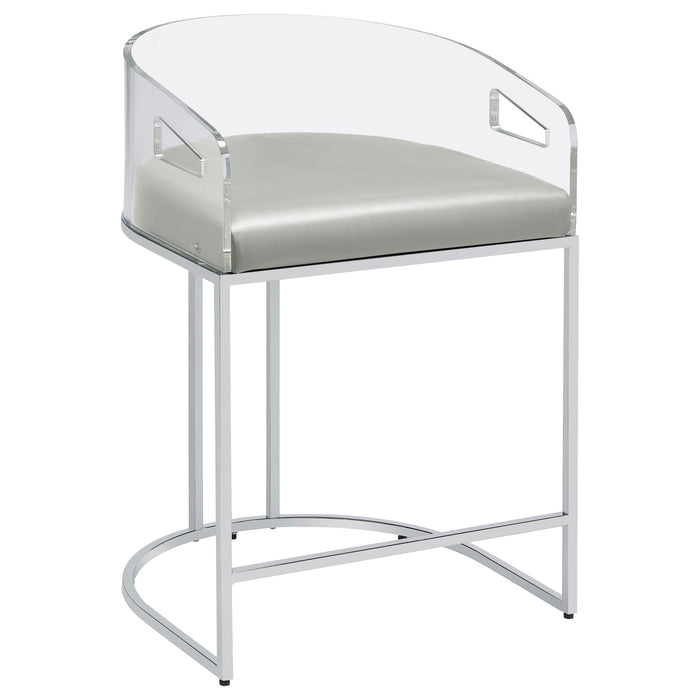 Thermosolis Clear Acrylic Counter Chair Chrome (Set of 2)