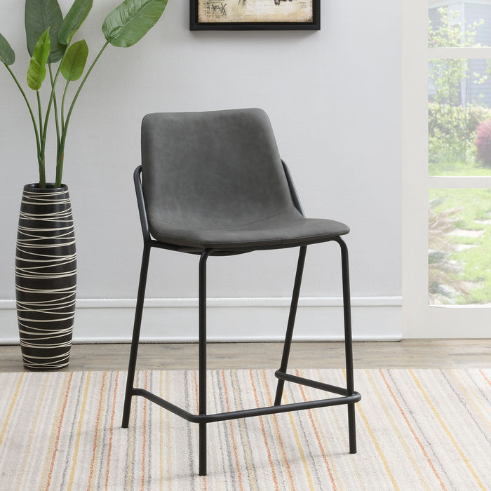 Earnest Upholstered Counter Chair Grey (Set of 2)