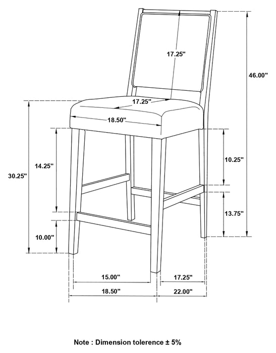 Bedford Fabric Upholstered Bar Chair Grey (Set of 2)